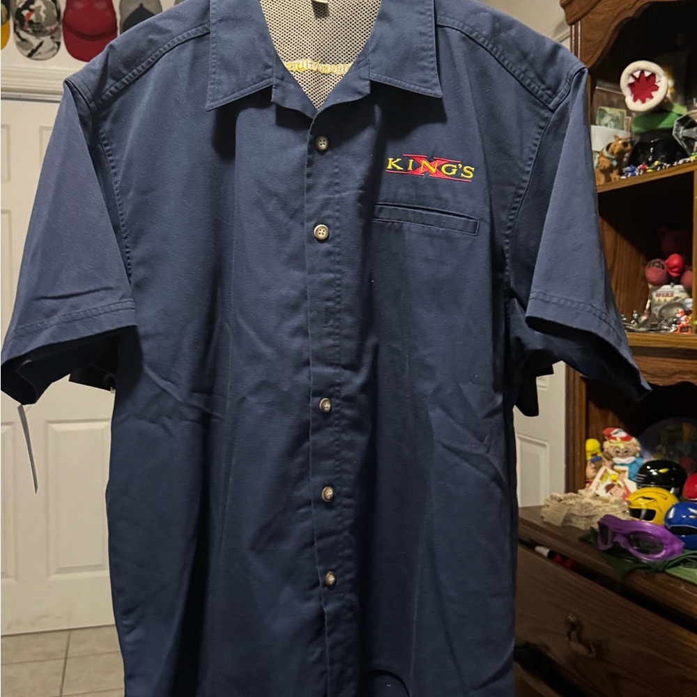 Vtg Kings X Tour Button Up T-shirt Mens XL 2000s Funk Band Tee Y2K